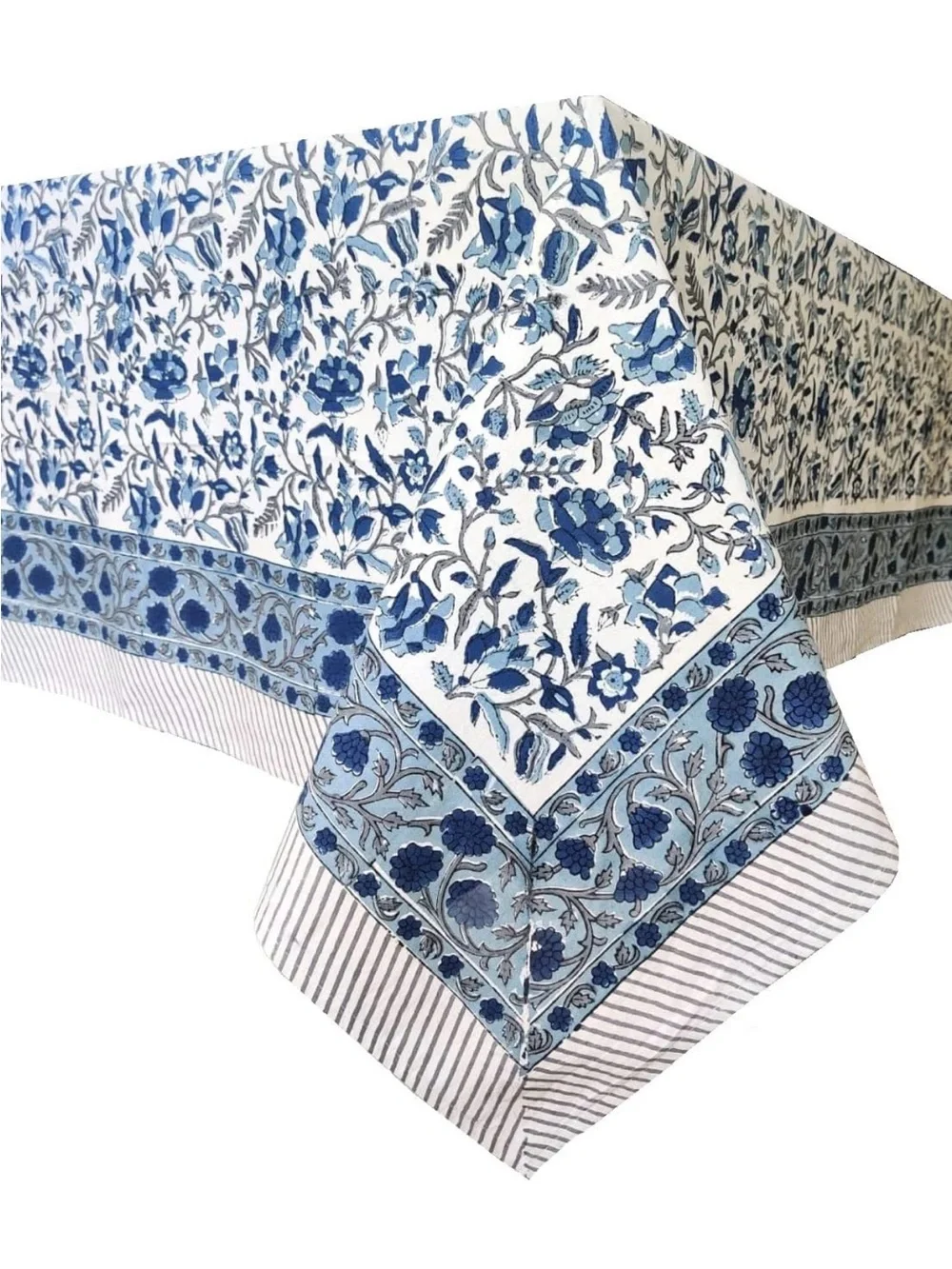 NEW ATOSII Jodhpur 100% Cotton Square Tablecloth, Handblock Floral Print